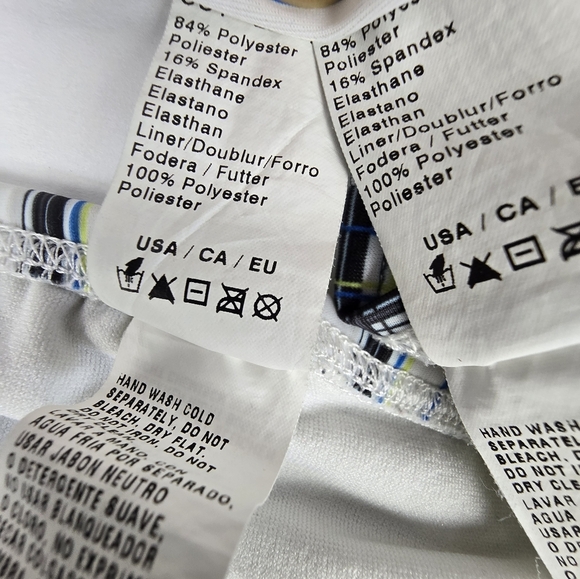 HURLEY Y2K Swim Suit Strapless Bikini Scrunch Butt White Multicolor Women Size M - Picture 11 of 13